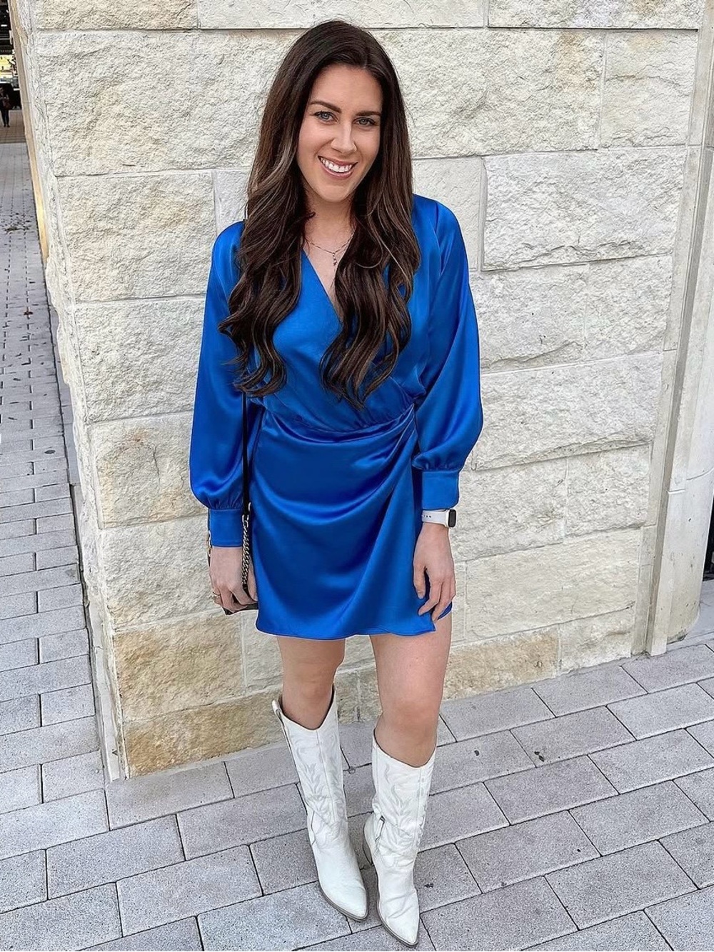 Blue Zara Satin Mini Dress